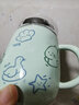 精东家超可爱镜面盖卡通陶瓷杯带勺网红马克杯少女心大容量喝水杯子 绿色小恐龙-470ml（不带勺） 实拍图