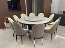 琛舍高端实木岩板餐桌椅组合现代简约意式大理石圆桌带转盘家用饭桌 中花白【加厚大理石】 1.6米 一桌十椅【带转盘】 实拍图