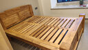 鲁班一木1.8米老榆木全实木双人床 中式田园卧室家具雕花婚床卧室排骨架床 1.5*2米床 实拍图