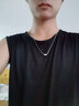 奥斯坦汀（outstanding）S925银项链男潮流六字真言吊坠蛇骨锁骨链情人节礼物送男生友老公 925银六字真言项链 单条60cm钛钢链 实拍图