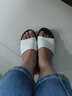 ZHR拖鞋女牛皮帮面厚底增高凉拖外穿气质一字拖女轻便百搭ES73米色38 实拍图