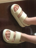 优调 凉鞋女厚底踩增高踩屎感防滑防臭外穿户外沙滩鞋夏季 白色 40 (255mm) 实拍图
