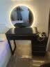 卓绝黑色梳妆台斗柜一体轻奢现代卧室设计师高级感实木化妆桌2026新款 80cm梳妆台+斗柜 实拍图