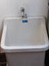 荣洁自动下水家用不脏手大洗拖把池陶瓷阳台台控小号卫生间方形拖布池 [高]107号(长42宽38）+台控防堵 实拍图