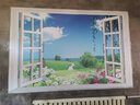 3D假窗户装饰画风景贴画仿真立体壁画客厅背景卧室床头自粘墙画 图四窗户田园风景 左右长180厘米*上下高120厘米 实拍图