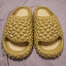 暖之缘榴莲拖鞋男夏外穿新款搞怪EVA厚底防滑室内家居踩屎感凉拖鞋男士 金枕黄 40-41 (适合39-40码) 实拍图