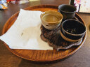 NITORI宜得利家居 日式复古家用咖啡水果盘 收纳盘茶盘水杯 松木圆托盘 深棕色 实拍图