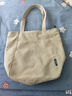 酷达妮帆布包包女新款大容量时尚简约单肩布袋大学生通勤托特包 卡其色 实拍图