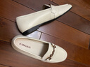 康奈春秋女士牛皮单鞋时尚浅口圆头套脚百搭乐福鞋 18296021 米白 38 实拍图