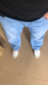 依男说衣牛仔裤男夏季薄款宽松直筒阔腿裤纯棉弹力休闲大码胖子复古裤子 浅蓝【秋冬款】 30 （腰围76cm=2.28尺） 实拍图