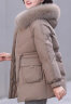 鸭鸭（YAYA） 中年妈妈羽绒服女新款中长款冬装连帽加厚中老年人保暖棉袄外套 卡其色 175/2XL 实拍图