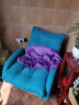 积木部落 懒人沙发实木阳台靠背椅子卧室休闲椅单人沙发客厅折叠躺椅 蓝色沙发 实拍图