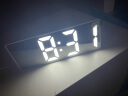 康巴丝（Compas）创意LED大屏时钟 夜光电子闹钟客厅卧室台钟学生闹钟 810 白色 晒单实拍图