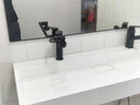doporro德国人造石一体台上盆浴室壁挂式洗手盆卫生间高级洗手台 120cm哑光白-双孔 实拍图