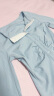 EGGKA 翻领皱褶长袖开衫T恤春季新款韩版修身显瘦设计感小众上衣 蓝色 S 晒单实拍图