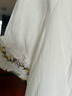 茵曼（INMAN）田园木耳边短袖衬衫女2025夏季文艺绣花时尚纯棉舒适衬衣 霜白色 M 实拍图