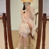 唯美黛安芬孕妇春装连衣裙时尚宫廷风长袖2024新款粉色立领小个子 粉色 XXL 晒单实拍图