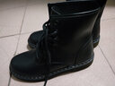ZHR马丁靴女英伦风真牛皮舒适百搭厚底增高女靴INS网红街拍加绒短靴 黑色（G631A-加绒） 37 实拍图