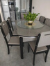 初屋 餐桌 岩板餐桌椅组合现代简约伸缩折叠圆桌家用小户型实木饭桌子 餐桌+1.3米茶几电视柜-实木椅 1.35m 一桌六椅 实拍图