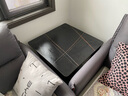 美线康桥 北欧客厅岩板边几极简沙发床头侧边柜轻奢角几方形铁艺边桌 60*60*50上层黑金+下层黑金 实拍图