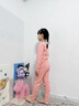 猫人儿童秋衣秋裤女童羊毛蚕丝秋冬季线衣线裤中大童女孩保暖内衣套装 【10A抗菌  羊绒蚕丝蓄热】樱花粉 160 （建议150-160cm，75-90斤） 实拍图