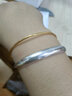 周大生幸运S990银手镯时尚款女年轻款简约可调节送女友生日礼物 扁条素镯(约28克) 实拍图