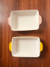 yomerto悠米兔 陶瓷烤盘芝士焗饭盘 烘焙家用方形烤盘（粉+黄）2只装 实拍图