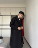啄木鸟（TUCANO）中长款风衣男秋冬季过膝英伦风毛呢.大衣潮牌休闲套装羊绒外套男 黑色风衣+毛衣+西装裤【三件套】 XL 140-160斤可穿 实拍图