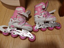 捷豹溜冰鞋儿童轮滑鞋男女初学者旱冰鞋可调滑冰鞋 粉色8轮闪光（头盔+护具+鞋包） 小码S（鞋标31-34）3-5岁穿 实拍图