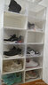 爽居透明鞋盒子篮球收纳盒防尘防潮加厚侧开款鞋柜简易鞋架塑料整理箱 白色特大磁吸款 4个（可放47码） 实拍图