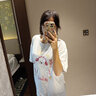 索菲堡 纯棉白灰色甜酷风音乐小狗印花T恤女百搭宽松时尚insT恤衫潮 白灰色 2XL 实拍图