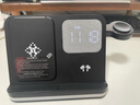 aresh无线充电器四合一多功能时钟床头闹钟小夜灯适用苹果16 15手机apple watch耳机S10 ultra2手表支架 黑色【时钟｜闹钟｜夜灯】 配充电线【适用于苹果手表】 实拍图