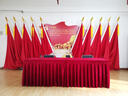 布将军 定制会议室桌布长方形加厚绒布台布商务办公展厅乒乓球台桌裙套 暗红色 120*60*75cm 实拍图