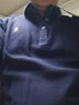 与狼共舞【纯棉舒适】POLO衫男装秋季经典轻商务通勤百搭长袖POLO衫轻正装 102深蓝 175/92A 实拍图