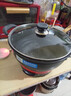 扬子电炒锅多功能家用电热锅不沾电锅蒸煮炖一体式插电炒菜锅宿舍电煮锅1-10人 经典款：陶晶不粘锅 24CM两灯无蒸笼【加厚加深】 实拍图