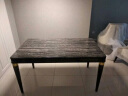 文归 欧式轻奢后现代大理石餐桌美式餐桌椅组合长方形黑色烤漆饭桌 1400*800单餐桌(大理石)一 实拍图