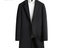 梵调（VEDEOL） 厚款羊毛呢大衣男休闲正装中长款风衣男修身呢子大衣外套青年 黑色 M-体重110-125穿合适 实拍图