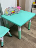 希伯熊 儿童桌子幼儿园套装塑料小桌椅宝宝学习吃饭孩子书桌游戏升降 60*60浅蓝（带加固）一桌一椅 实拍图