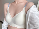 KJ无痕内衣女聚拢小胸收副乳纯欲文胸薄款无钢圈舒适运动胸罩套装 奶白色（单文胸） M适合75ABC 实拍图
