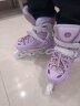 斯威（SWAY） 轮滑鞋儿童溜冰鞋男女童初学者套装滑轮鞋滑冰旱冰鞋成人直排轮 莫紫八轮全闪【大礼包】一体支架 M(适合6-12岁)平时鞋码31-36 实拍图
