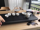 石匠同丰 整套乌金石茶盘茶具套装 功夫茶台 盖碗茶杯茶壶茶托盘套装 方寸（乌金石磨砂面） 50*20*3cm 实拍图