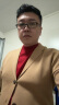布先生佟大为明星同款春秋可机洗毛T羊毛衫男士毛衣纯色针织打底衫 【小高领】中国红 L /175 实拍图