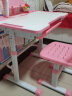 晶熠儿童学习桌椅套装课桌小学生写字桌子学校作业书桌椅家用可升降 知学款(粉)手摇桌手提椅-支架-灯 实拍图