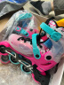 米高 轮滑鞋S7儿童花样溜冰鞋全套装平花鞋可调直排轮花式旱冰鞋 粉色单鞋 S(29-32) 实拍图