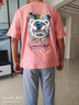 尡韵短袖男夏季新款港风恶魔笑脸短袖T恤男ins潮流宽松情侣上衣服 纯棉T恤1071 粉色 L 实拍图