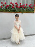 小咔衣浓（Xiaokayinong）儿童礼服公主裙长袖花童婚礼蓬蓬纱女童主持人钢琴演奏演出服夏季 香槟色L068中袖长款 120 实拍图