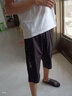 WYVL冰丝短裤男七分裤夏季大码休闲运动透气马裤速干裤子大裤衩沙滩 黑色 XL(110-135斤) 实拍图