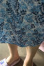 德玛纳（dme）连衣裙全棉印花裙新圆领收腰泡泡袖女中长款 蓝色 L 晒单实拍图