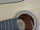 雅萨特奥民谣单板木吉他新手入门初学者云杉木吉他男女学生旅行乐器练习 38英寸圆角原木色（大礼包） 实拍图