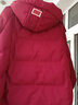 雅鹿品牌长款羽绒服女长过膝新款冬季加厚保暖时尚宽松鸭绒连帽外套 红色 M （推荐125-150斤） 实拍图